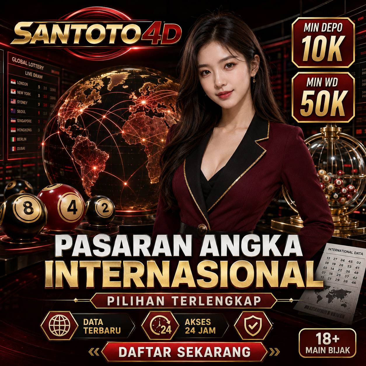 SANTOTO4D merupakan situs toto online dan bandar togel online dengan pilihan pasaran internasional terlengkap 2026. Nikmati akses 24 jam, transaksi cepat, serta berbagai permainan dan pasaran populer dalam satu platform.