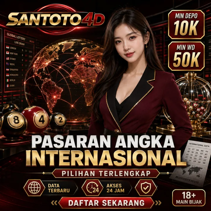 SANTOTO4D merupakan situs toto online dan bandar togel online dengan pilihan pasaran internasional terlengkap 2026. Nikmati akses 24 jam, transaksi cepat, serta berbagai permainan dan pasaran populer dalam satu platform.